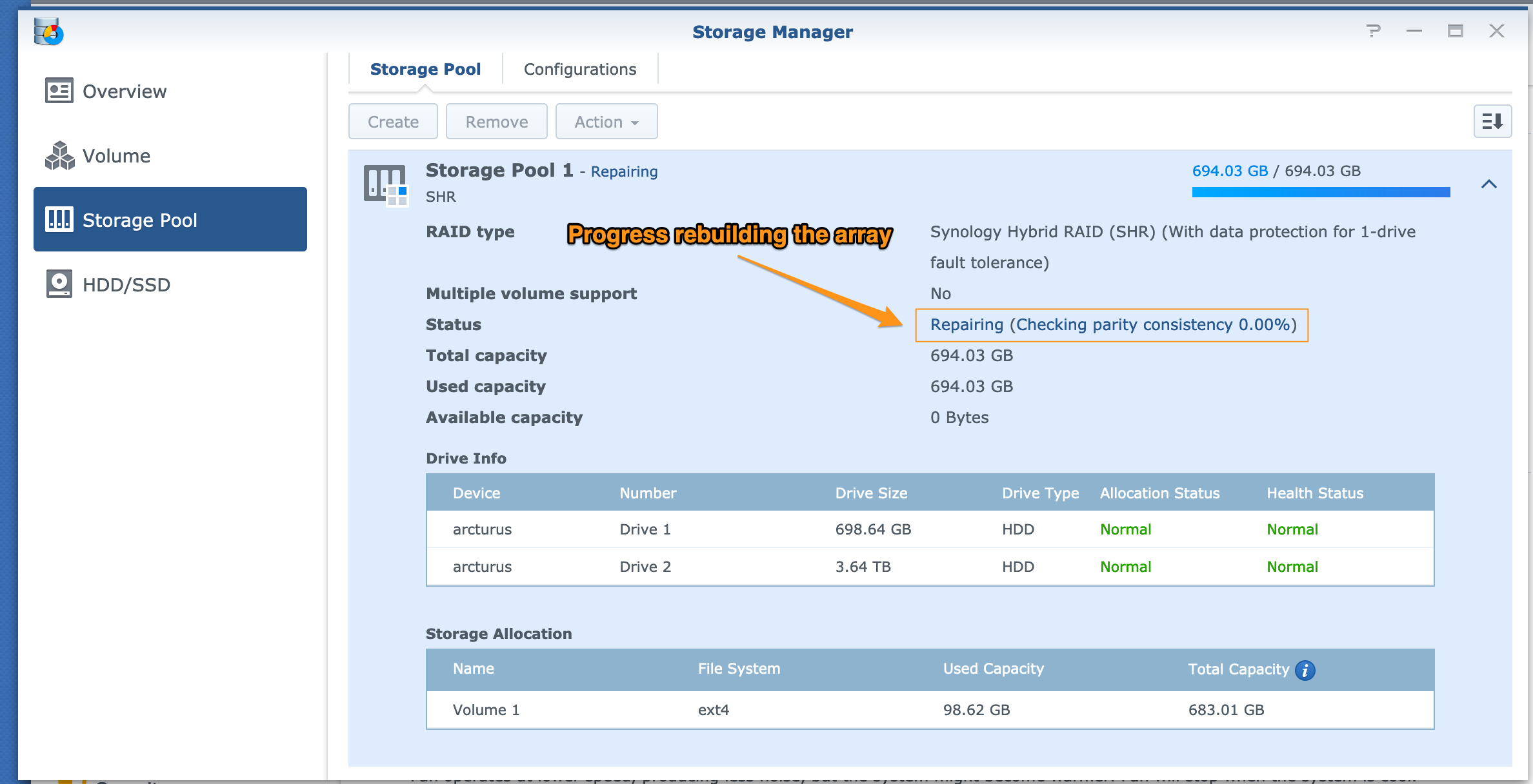 Synology upgrade Step 4