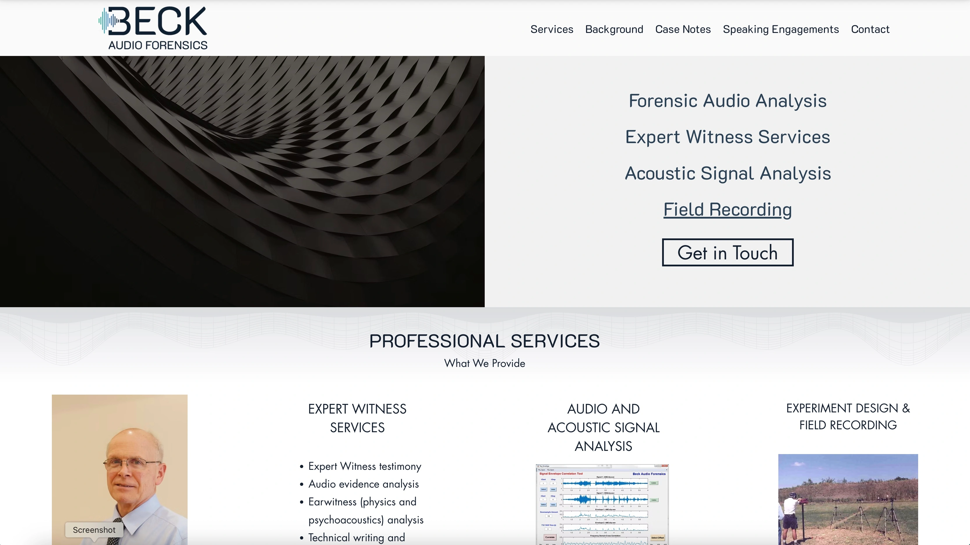 Beck Audio Forensics - Desktop Design