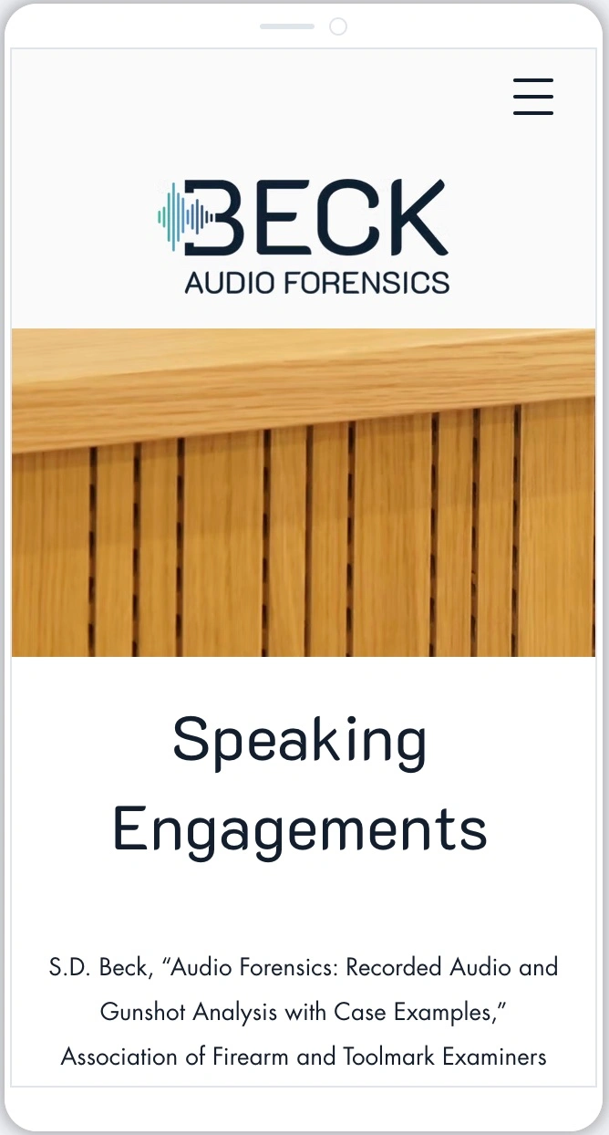 Beck Audio Forensics - Mobile Design