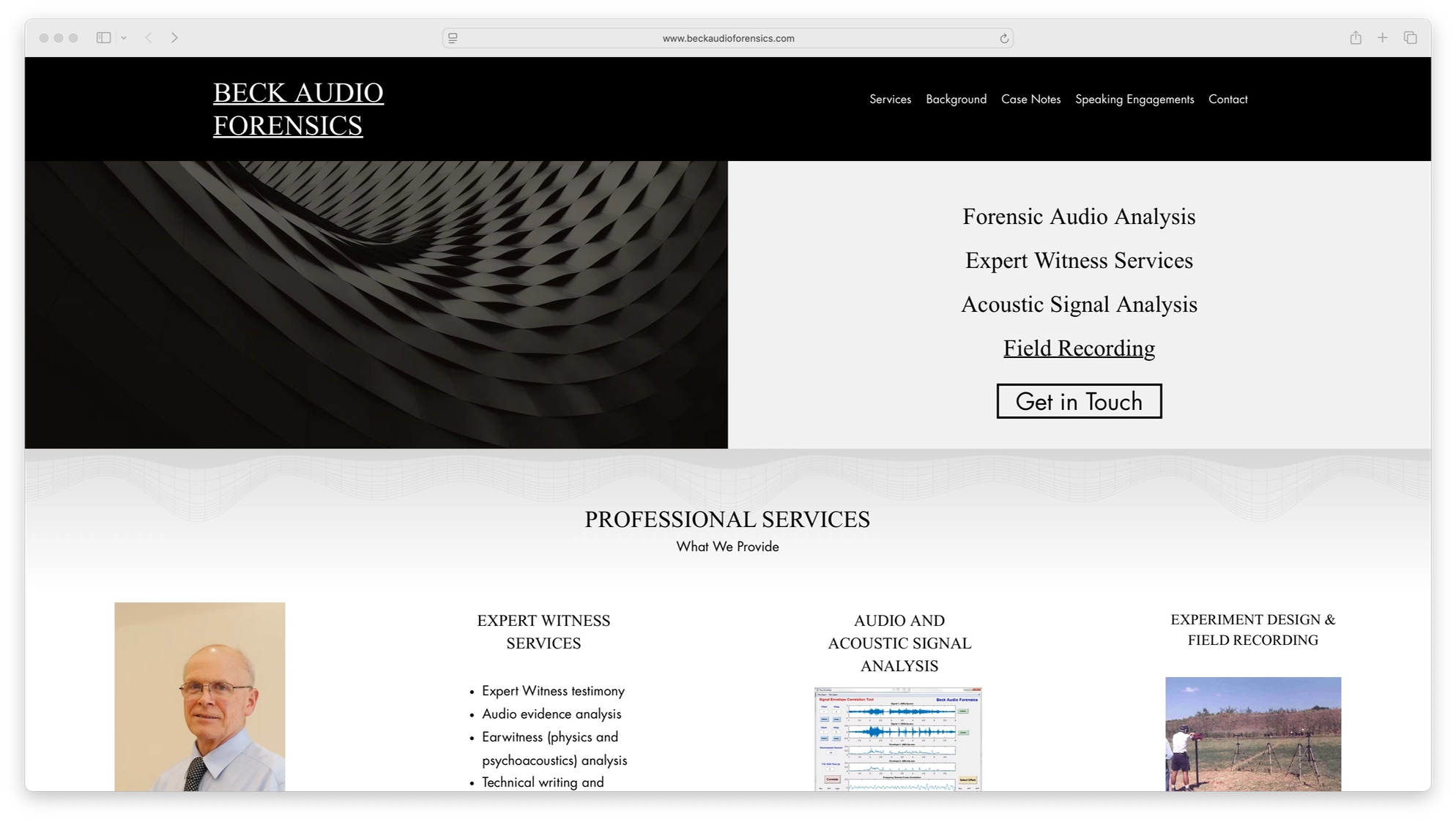 Beck Audio Forensics - Desktop Design