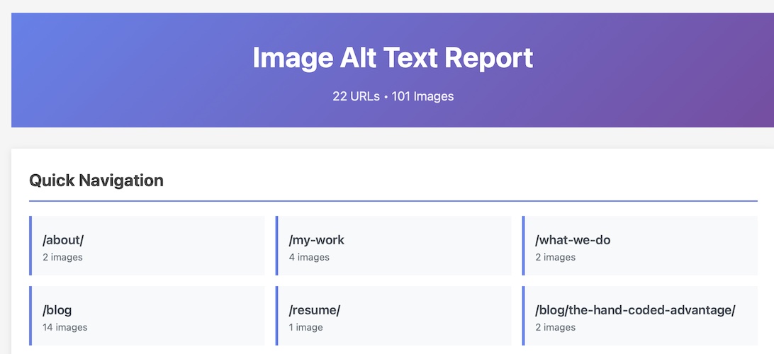 example SEO report